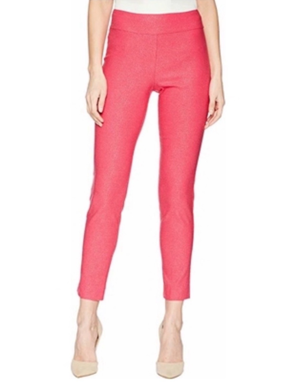Crazy Larry Pink Bubblegum Pull On Stretchy Straight Leg Ankle Pants Sz 8 NWT
